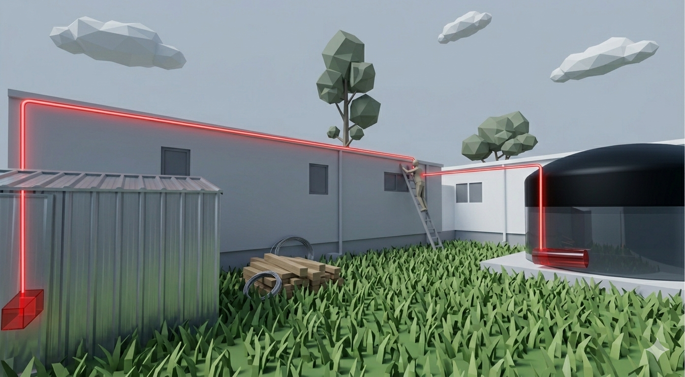 HydroSentry deployment architecture diagram showing hardware connections from ESP32 sensor through Raspberry Pi to web, eInk, and Telegram outputs